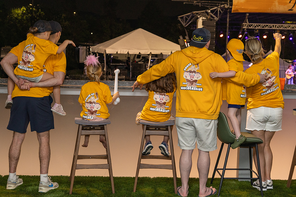 A family supported by House of Hogs together at an event